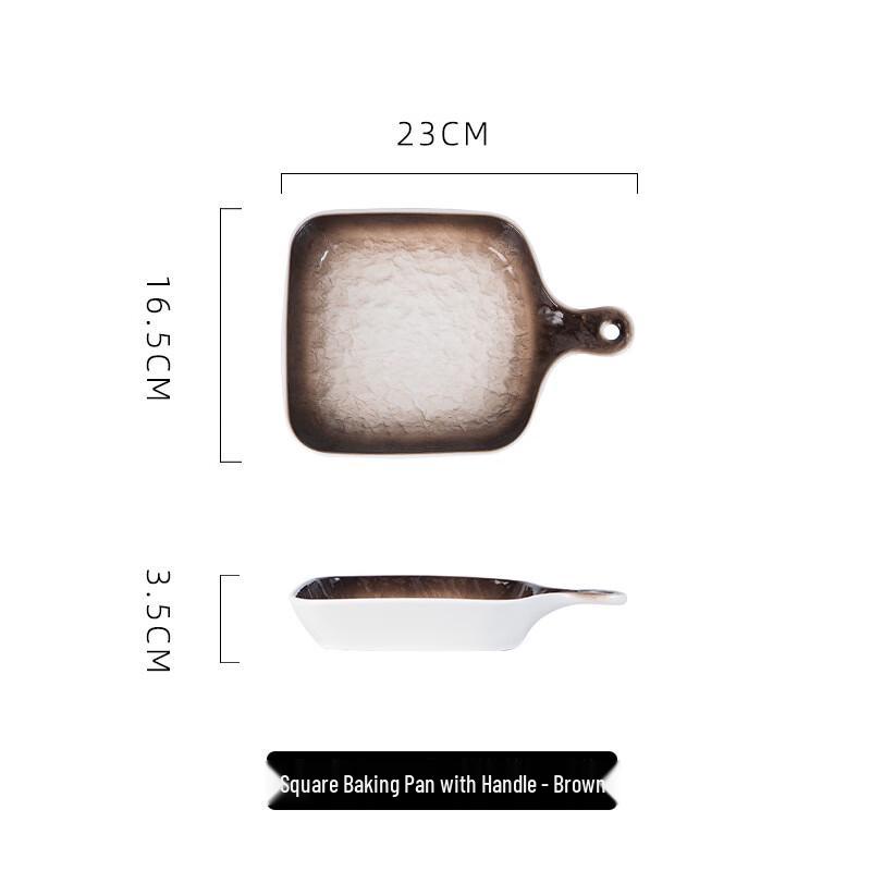 

Ceramic Square Plate with Handle