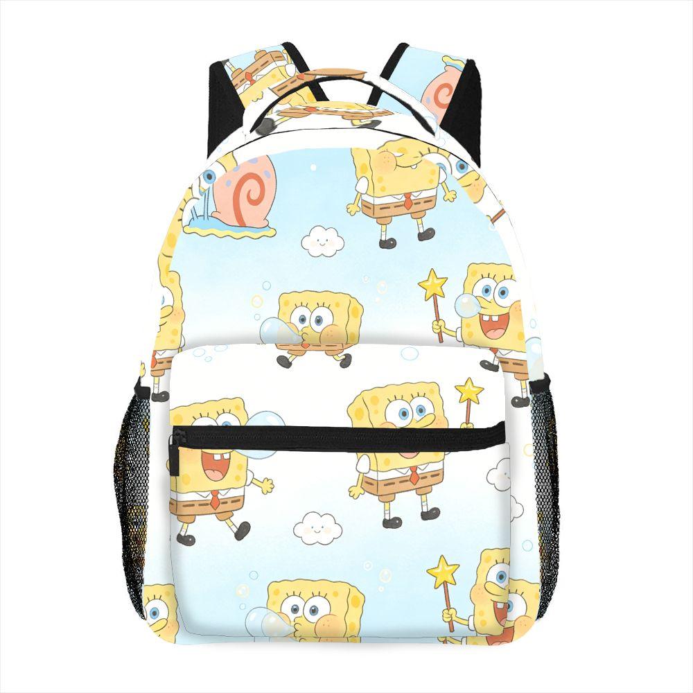 SpongeBob SquarePants Backpack, Cartoon School Bag, Lightweight Travel Backpack for Boys and Girls небесно-голубой