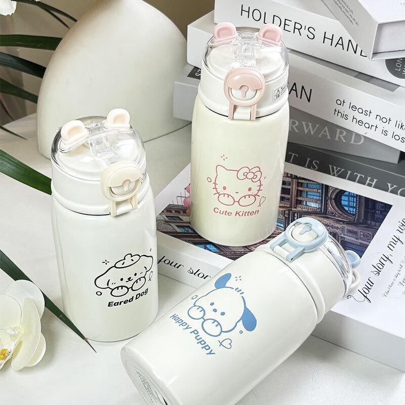 Zhenghan Cartoon Portable Stainless Steel Straw Thermos Bottle