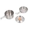 Cooking Pot and Pan Set 304 Stainless Steel Portable Camping Cookware Mess Kit with Storage Bag for