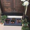 Striped Front Door Mat Heavy Duty Absorbent Entrance Doormat Indoor Outdoor Fade Resistant Waterproof
