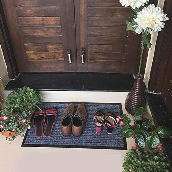 Striped Front Door Mat Heavy Duty Absorbent Entrance Doormat Indoor Outdoor Fade Resistant Waterproof