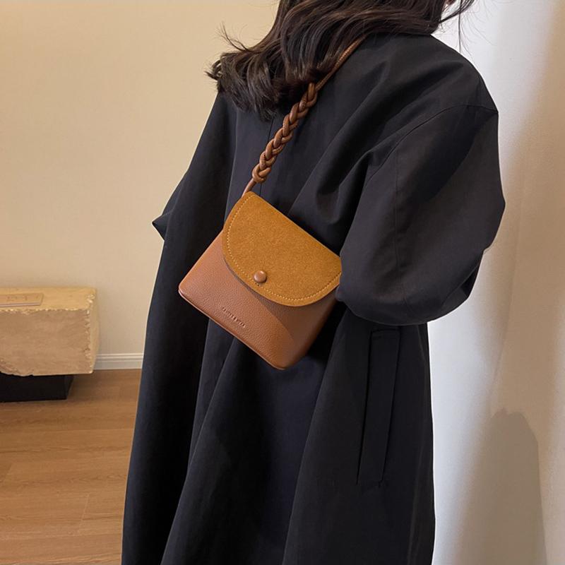 Vintage Leather Crossbody Bags for Women 2024 Designer Brand Female Small Flap Shoulder Underarm Bag Armpit Handbags and Purses