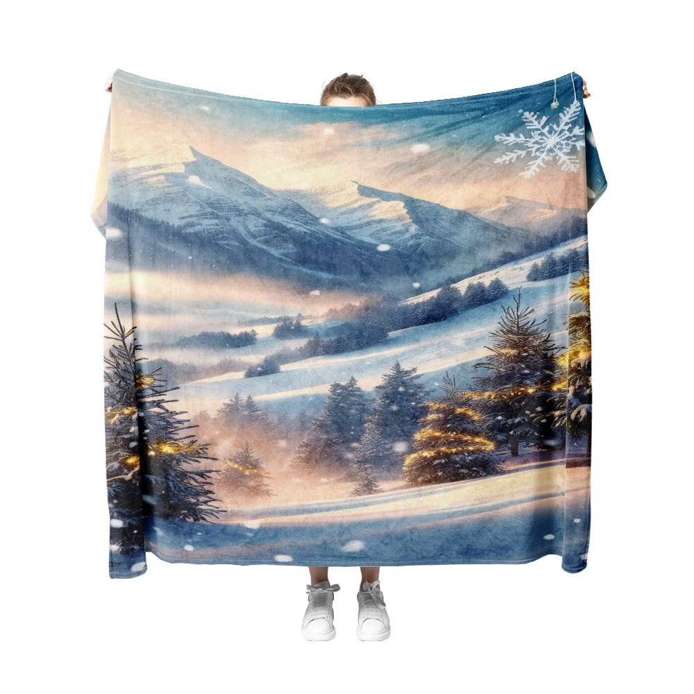 Tuniu Cozy Winter Forest Throw Blanket Soft Fleece Blanket for Sofa Bed Bedroom Living Room Decor