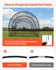 Baseball Batting Cage, 10058 x 3660 x 3000mm Freestanding Portable Batting Cage, Hitting Cages with 4-Ply Knotless Polyester & Pitching Machine