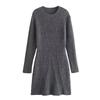 Fashion Style 2023 New Fall Women's Clothing Temperament Slimming Long Sleeve Round Neck Slim Fit Easiest for Match Knitting Dress