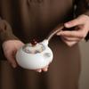Suet Jade Porcelain High White Porcelain Seawater River Cliff Side Handle Pot Office Household Teapot Tea Ceremony Tea Set Kung Fu Tea Set
