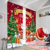 2pcs,2D plane printing Curtains Roller Blinds Santa's sleigh3 Durable 100% Polyester Fabric (without rod) Decorations Inside