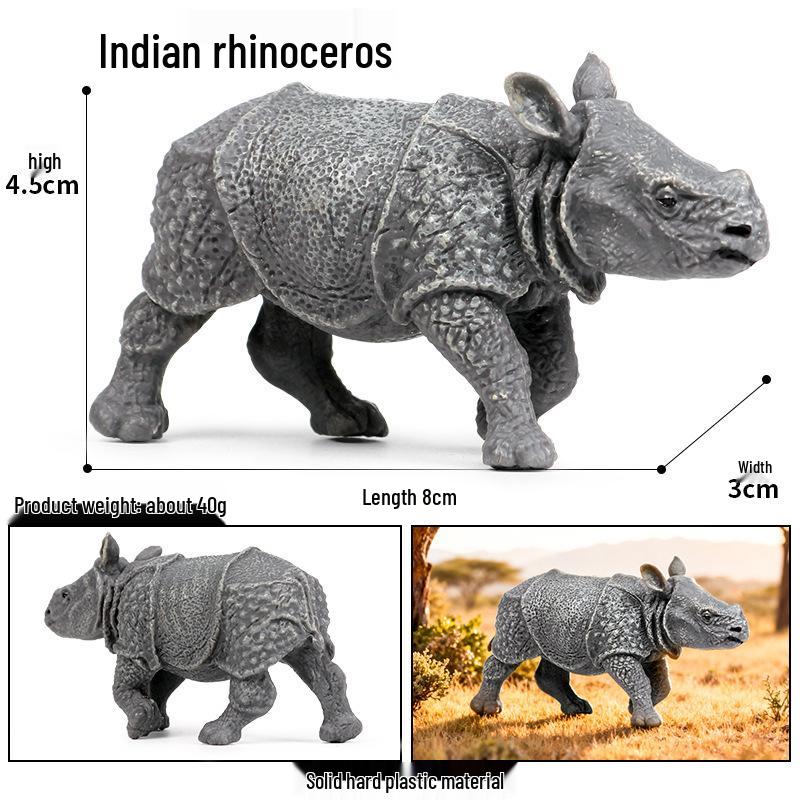 Realistic Rhinoceros Science Toy: African & Indian Models for Children's Cognitive Learning