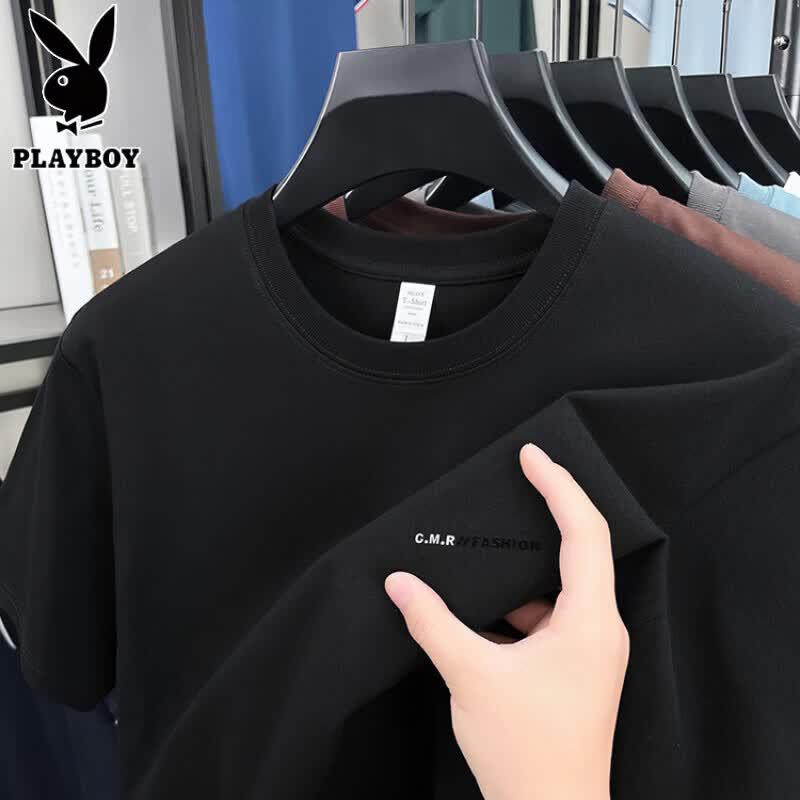PLAYBOY Men's Pure Cotton Short Sleeve T-Shirt