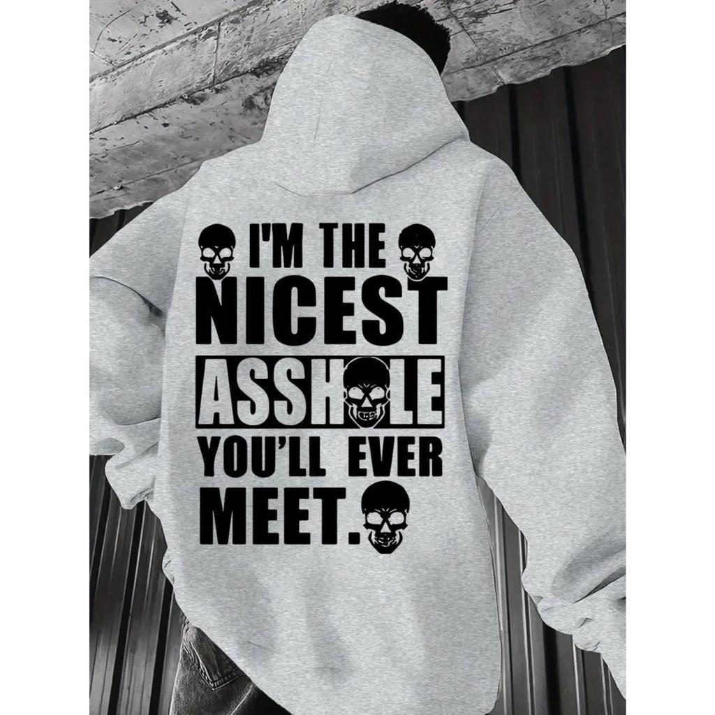 Vintage Autumn Winter Pretty Harajuku Graphic Street Pullover Sweater Men Print  Fleece Pullover Drawstring Oversize Clothes Top