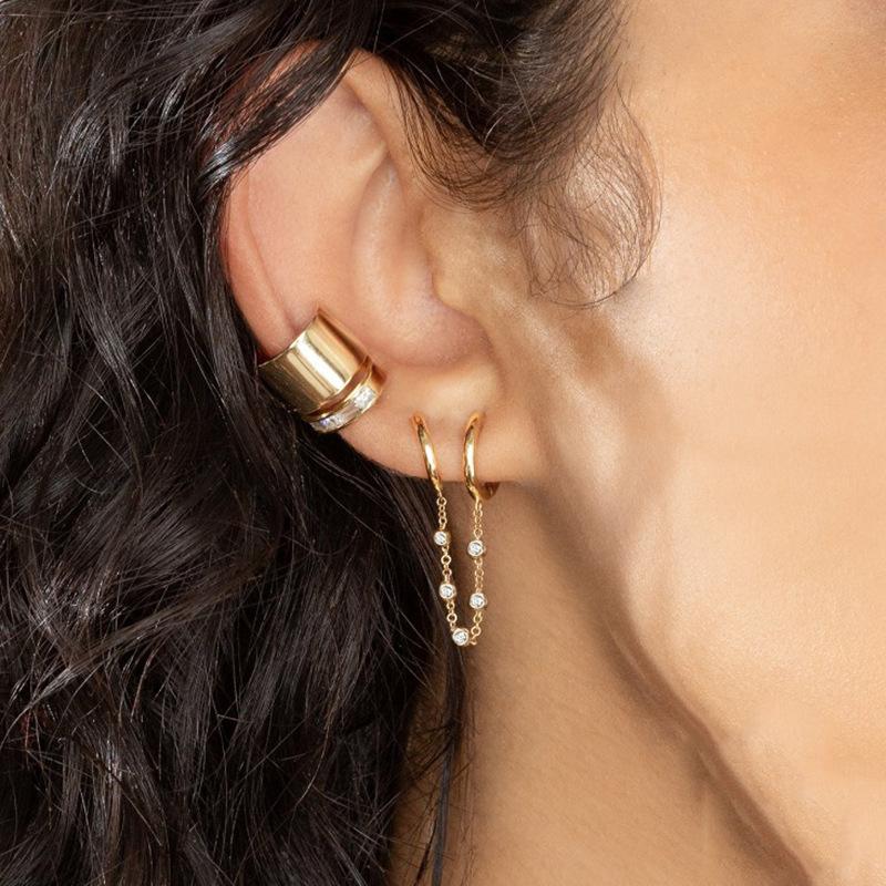 Módní nerezové malé kruhové náušnice pro ženy Geometrie Zirkonový přívěsek s chrupavkou náušnice Helix Tragus Piercing Šperky