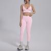 Seamless Yoga Workout Set Zip Jacket Sports Bra V-Waist Shorts Leggings Gym Fitness Outfit