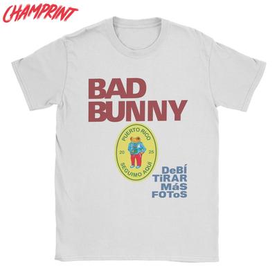 Men Bads Bunnys Debi Tirar Mas Fotos DTMF T Shirt Cotton Clothes Funny Short Sleeve Round Collar Tees Big Size T-Shirts