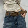 Belt - Bohemian vintage American brown leather belt waist chain accessory for skirts, ethnic style waist belt, grassland style