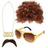 Costume Jewelry Set Synthetic Curly Hair Wigs Afro Wig Sunglasses Necklace For Adult Hip Hop Cosplay Party Accessories Hair Prop