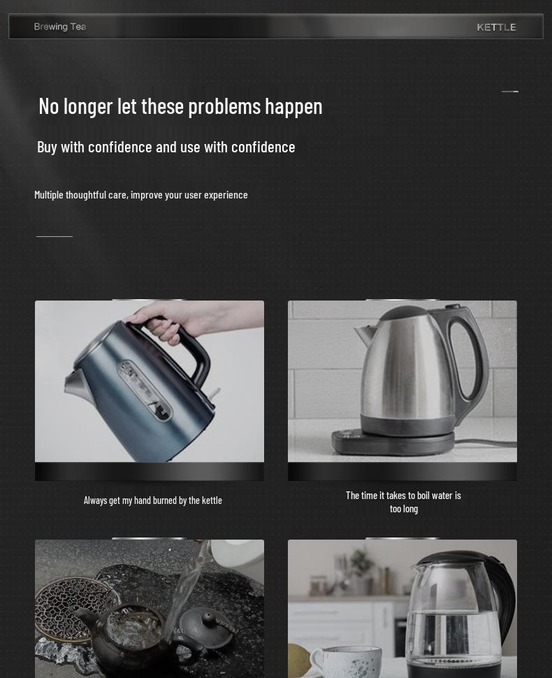 Midea Electric Tea Kettle with High Power Boiling and Tea Infuser, Model MK-PCE071