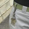 Waki Sangyo Hanging Swivel Double Key Antique Hook, Gunmetal, 70mm, + Ring, Brass, WTF-33, Ring, Keychain, Car, Motorcycle,