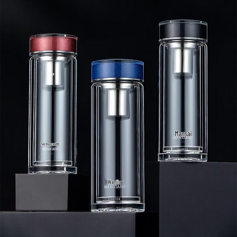 Double-Layer Glass Business Water Bottle