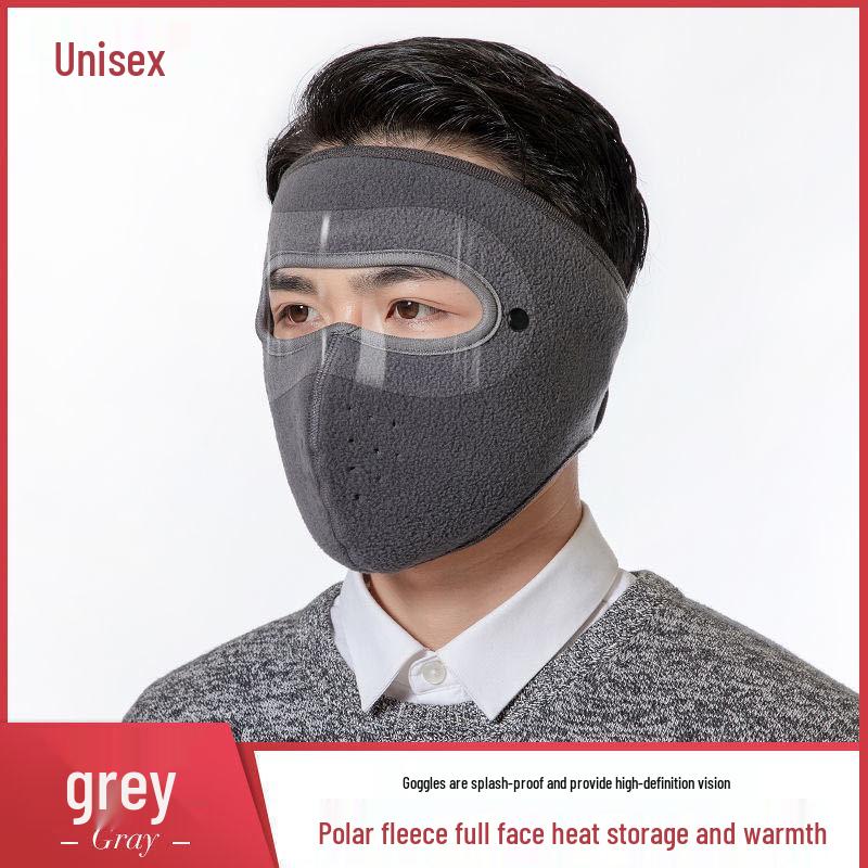 Wiatroodporna i chroniąca przed zimnem maska rowerowa z goglami - Zmywalna, gruba, pyłoodporna, oddychająca ochrona dla mężczyzn i kobiet