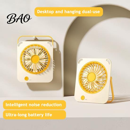 Hanging Fan for Office Portable Small Fan, Rechargeable Ultra-thin Silent Operation, with 3 Gear Desk Wind Speed Desktop Study Dormitory Outdoors Soft
