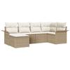 Ensemble de canapés de jardin de 6 pièces avec coussins beige en rattan synthétique, Canapé de jardin 2 places avec 3354100