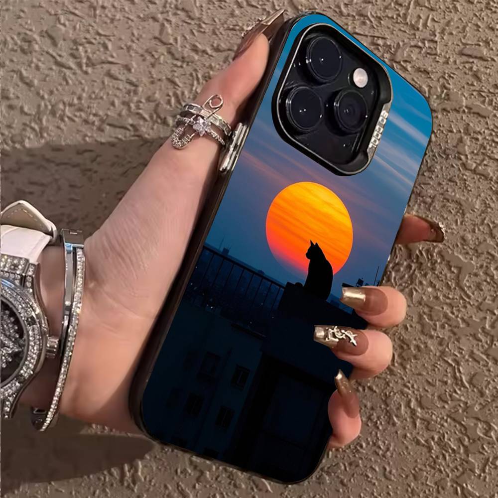 

Majestic Cat Phone Case For iPhone 17,16,15,14,13,12,11,Pro,X,XS,Max,Plus Soft Black Cover iPhone17Air