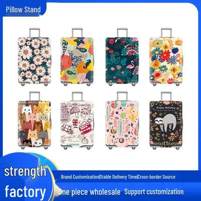 Logo-Printed Elastic Luggage Cover: Wear-Resistant, Thickened, Dust and Scratch Protection for Suitcases