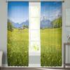 Idyllic Mountains Meadow Modern Printed Tulle Curtains for Bedroom Balcony Window Decor Creative Fashion Home Sheer Curtain