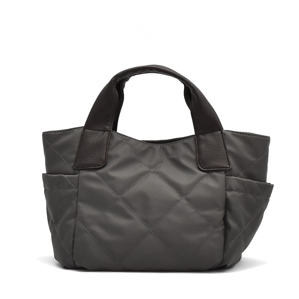 Gratante Quilted 2-Way Nylon Tote Bag, Women's, Abb-g0029 (Charcoal)