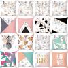Ins Marble Geometric Print Square Pillow Cover Sofa Cushion Cover