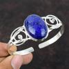 Lapis Lazuli Gemstone Bangle 925 Sterling Silver Cuff Bracelet Handmade Designer Jewelry Adjustable Bangle Special Occasion Gift For Mom