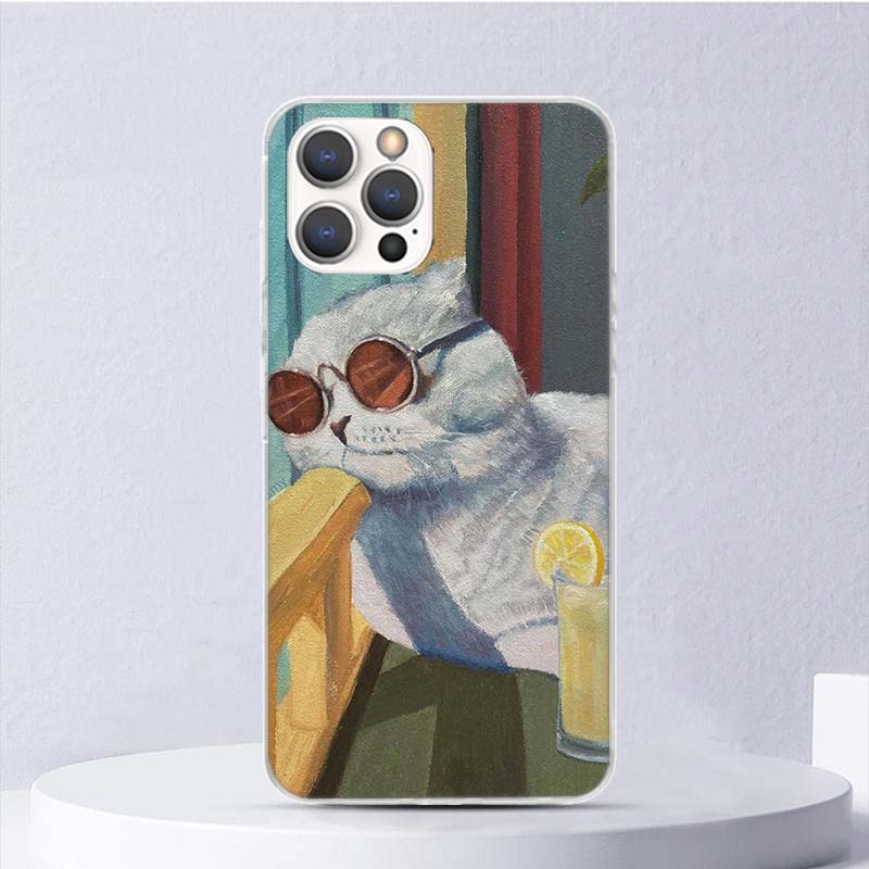 

Мягкий чехол с милым рисунком Lucky Cats для iPhone 11 12 13 Mini 14 Pro Max Apple Phone Cover X XS XR SE 7 Plus 8 + 6 6S 5S Funda Coqu iPhone 6 Plus