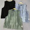 Summer Fried-colored Vintage Vests Japanese Casual Loose Lace-up Layered Sleeveless Women Vests