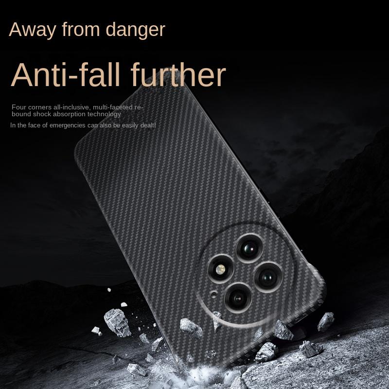 For OnePlus 13 Lens Protection Carbon Fiber Phone Case