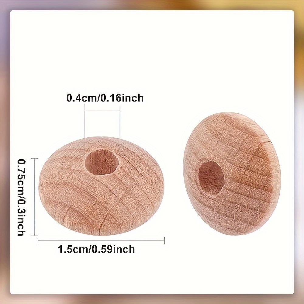 20/50/100pcs Rustic Style, Wood Color, Wooden Decorative Beads, Beech Wood Abacus, Wood Beads, Wood Color, Round Beads, Spacer Beads