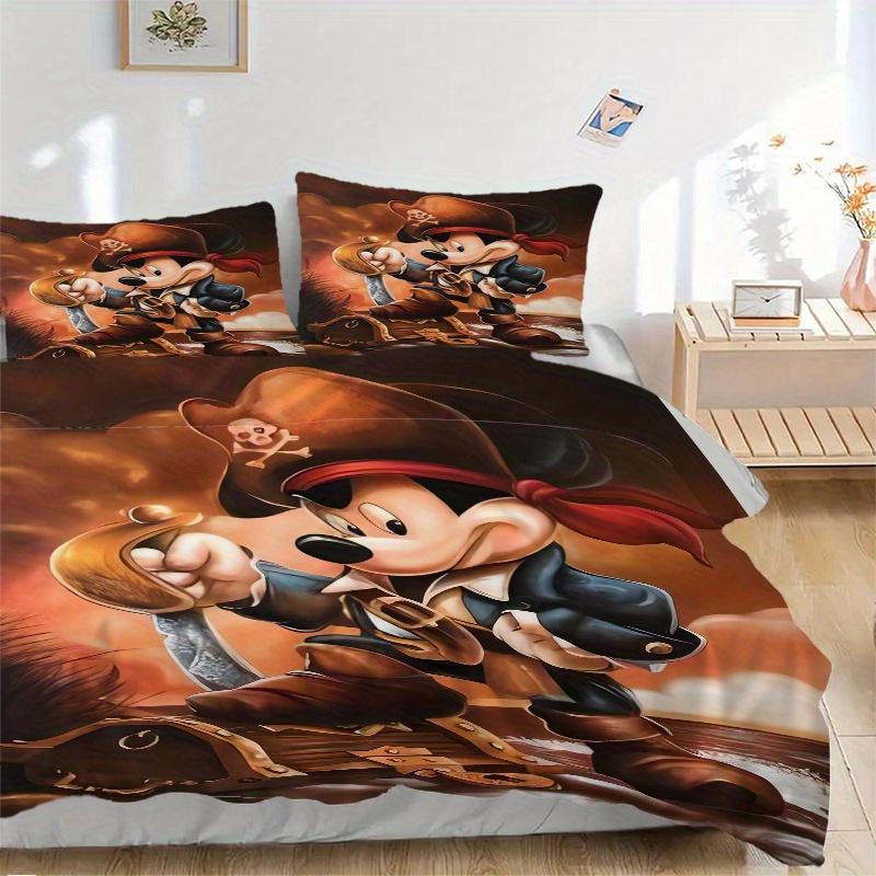 

3pcs Pirate Mickey Print Cover Set Ultra Soft, Breathable, and Comfortable Bedding with Stylish Design for Bedroom and Guest Room Decor 1 Cover a 135x200cm