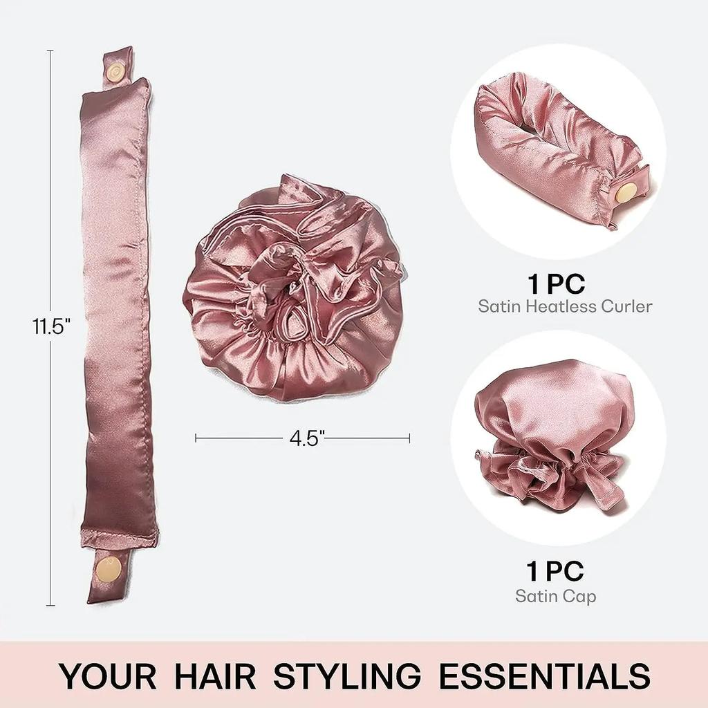 Hair Curler Heatless Silk like Material Soft Damage free Easy Use Long - lasting Curls Overnight Styling Lazy Hair Styling Tools