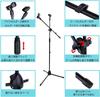 Microphone clip, foldable and lightweight, adjustable arms, perfect tripod boom microphone stand for studio recording, band practice, school music