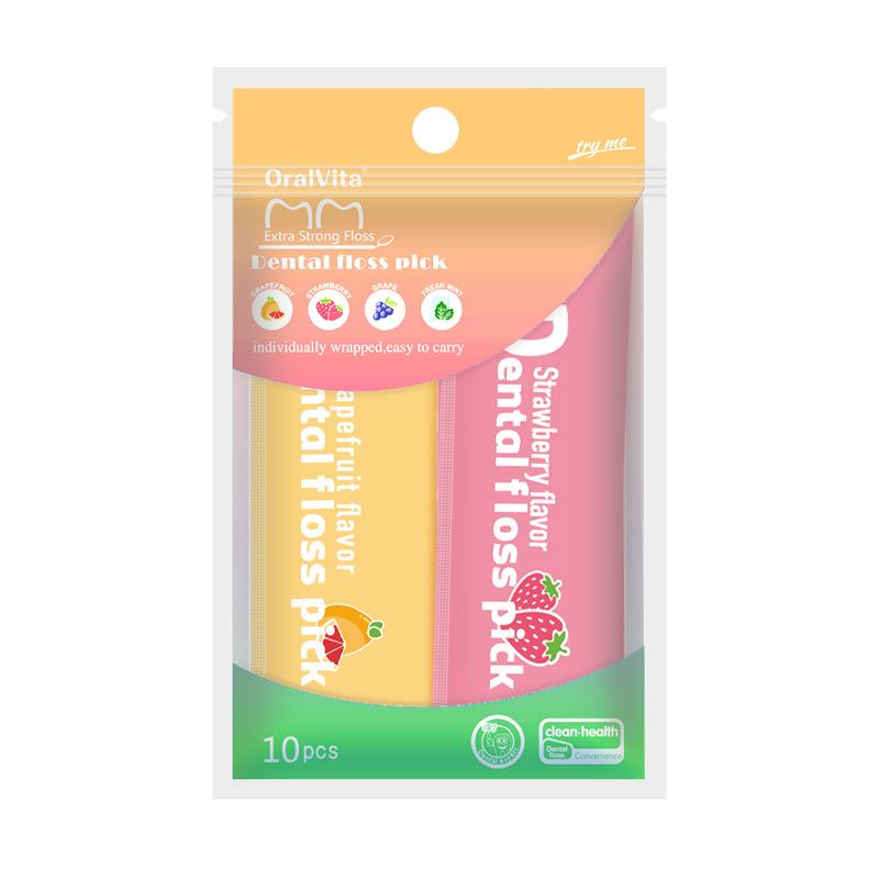 

10 шт. портативных зубочисток с фруктовым вкусом, в индивидуальной упаковке Pack of 10pcs