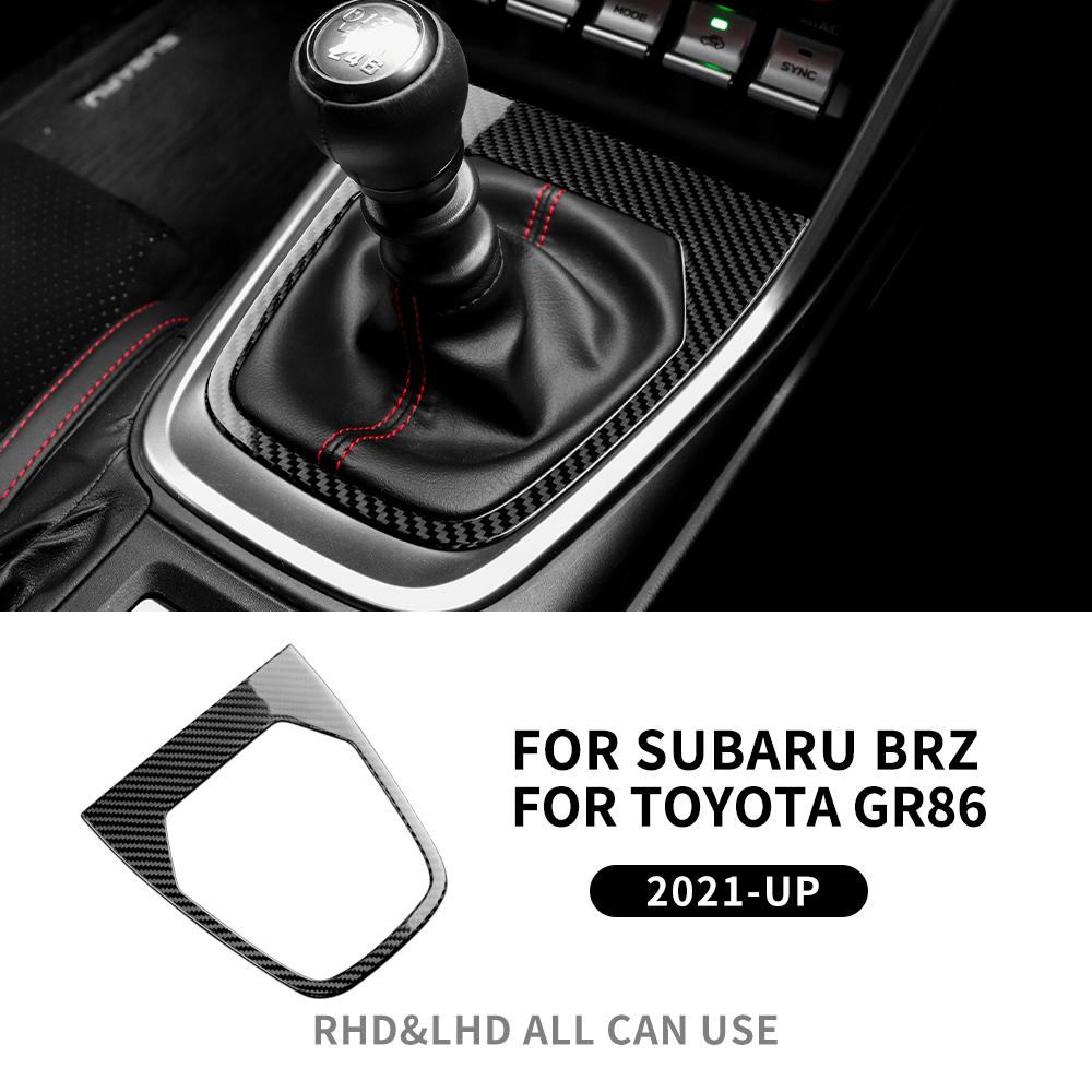Real Hard Carbon Fiber For Subaru BRZ Toyota GR86 2021 2022 2023 2024 2025 2026 Car Gear Panel Sticker Interior Trim Accessories