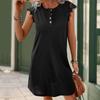 2025 New Casual Simple Dress Lace Sleeveless Black Straight T-shirt Skirt