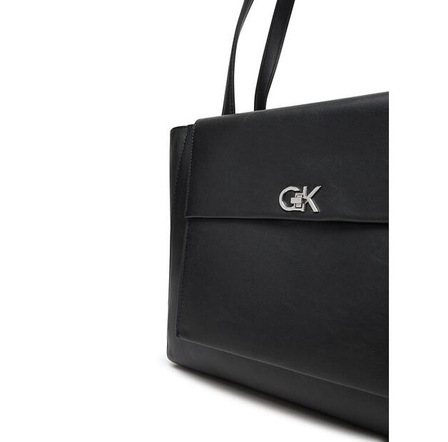 Handbag Calvin Klein Ck Re-Lock Medium Shopper LV04F3223G Black