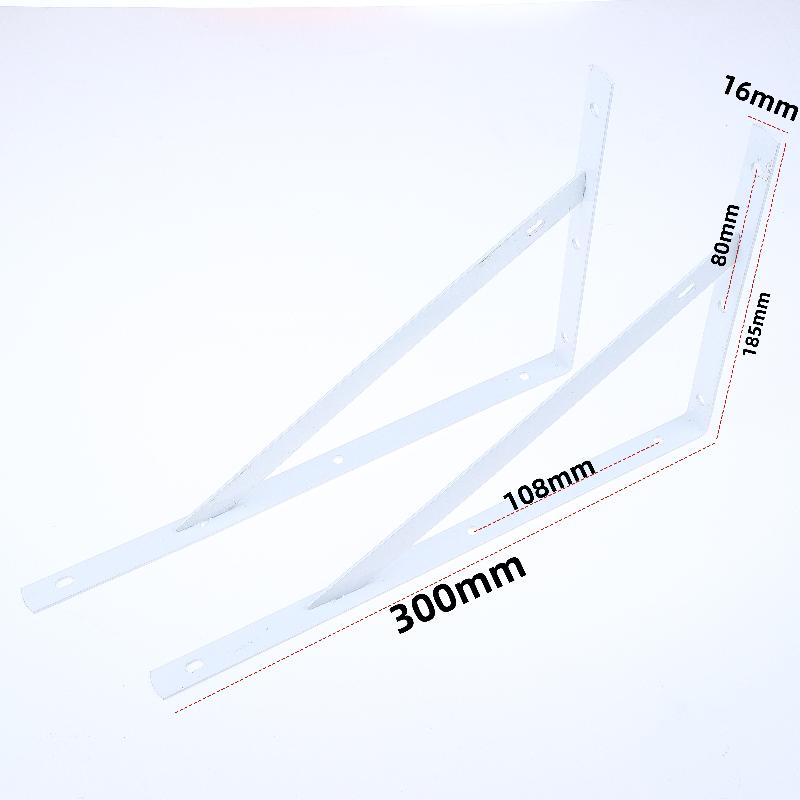 S-2Pcs Tripod Bracket Shelf Floating Shelf Heavy Duty Black/White Steel For Decorative Wall Mount Joint Angle Without Screws
