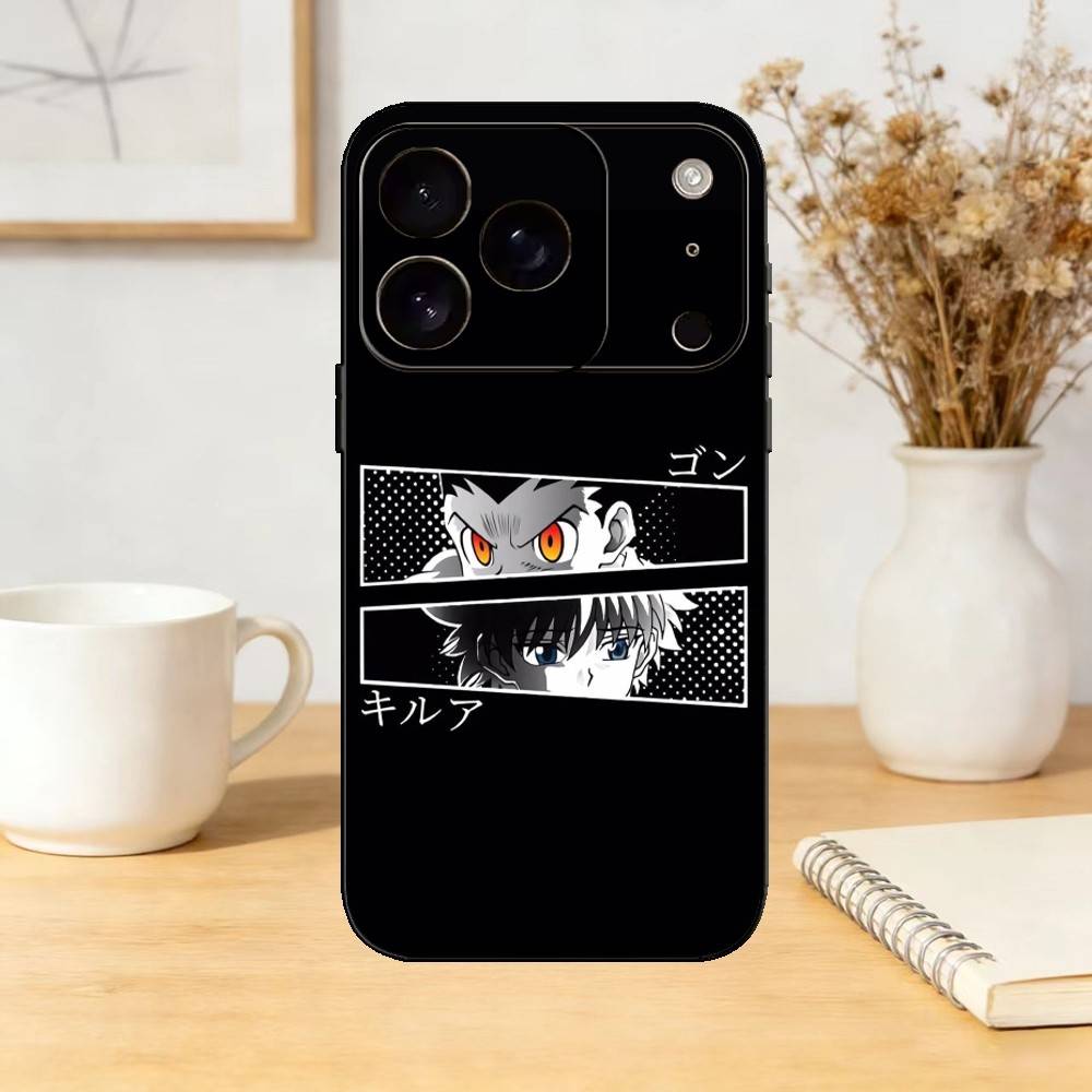 Gon & Killua Hunter X Hunter Phone Case For iPhone 17,16,15,14,13,12,11 Plus,Pro,Max,Mini Silicone black Soft Cover iPhone17promax