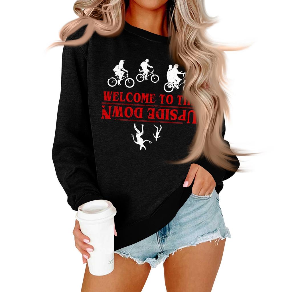 Women's And Men's Unisex Fashion Casual Long-sleeved Loose Printed Round Neck Pullover Hoodie Sweatshirt