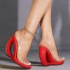 Women's Wedge Sandals - Transparent One-Strap Heeled Slippers Summer, Open-Toe Slip-On Sandals for Outdoor Wear  (LFD-907188-4)