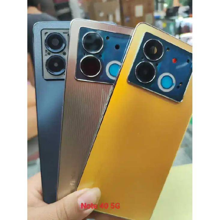 For infinix Note 40 5G Back Battery Cover Door Rear Glass Housing Replacement Battery Cover + middle frame Gold No Lens