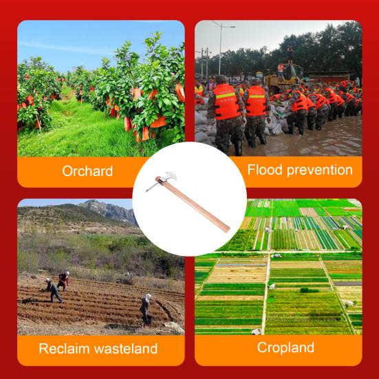 Double Headed Pickaxe Stainless Steel Dual Head Gardening Pickaxe Heavy Duty Pickaxe with Handle for Digging Weeding Planting