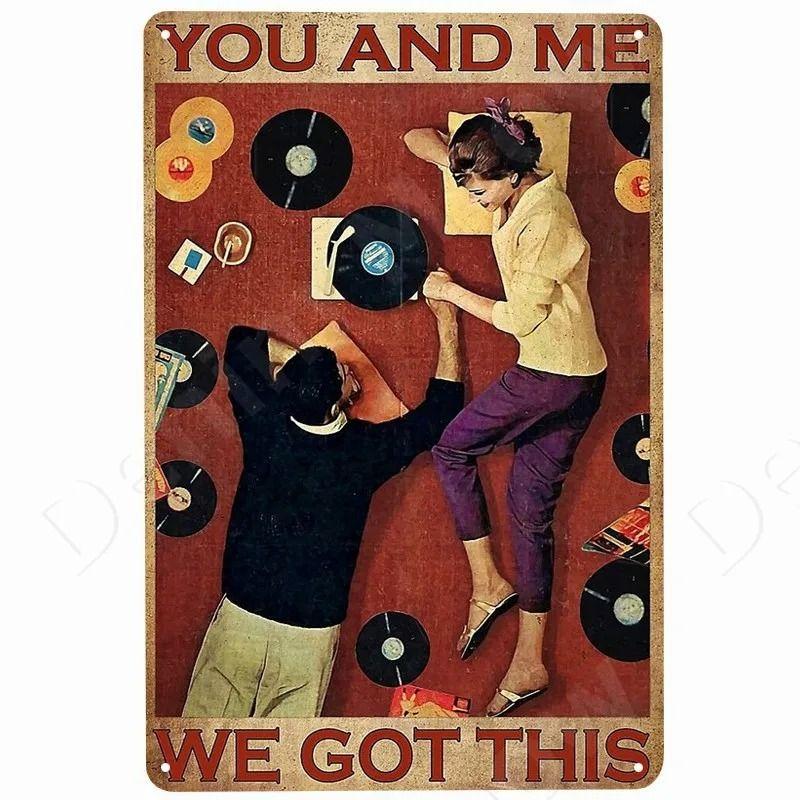 Vintage Rock Music Style Tin Painting for Bars Cafes Home Walls